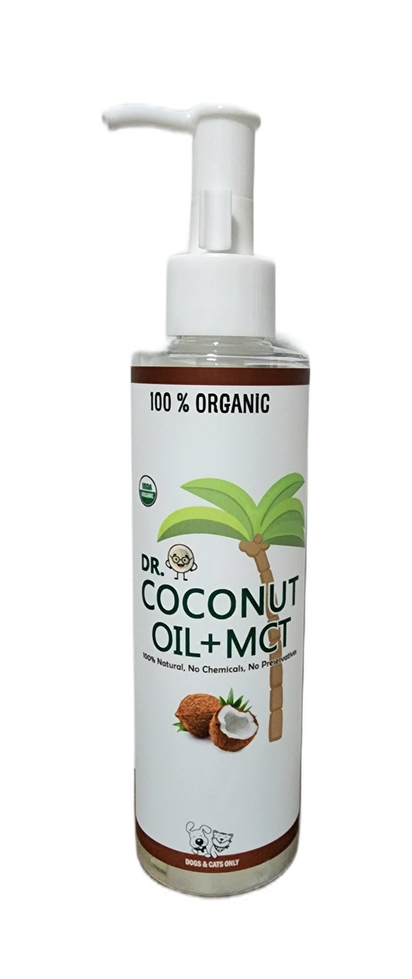 Dr. Coconut Oil +MCT for  Dogs & Cats - RELIEVE ALLERGIES AND ITCHY SKIN, IMPROVES DIGESTION AND BRAIN FUNCTION (LAUNCH OFFER)