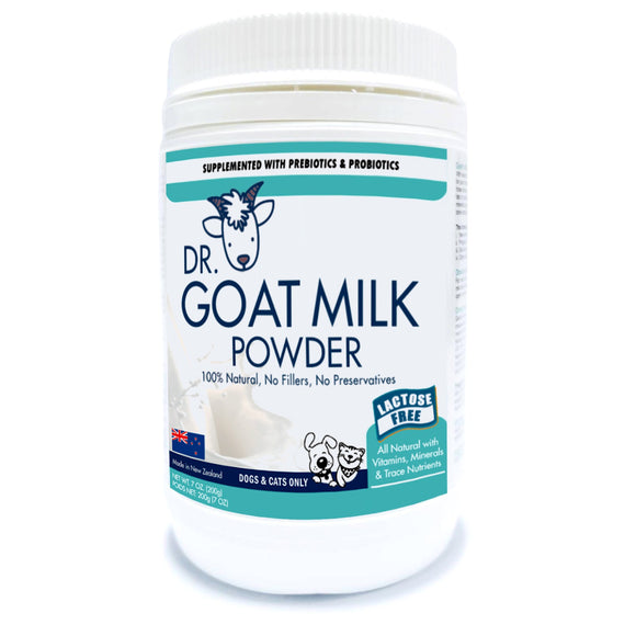 Dr. Goat Milk Powder  7oz (200g) Made in New Zealand, for Dogs & Cats ONLY 100% Natural, No Fillers, No Preservatives