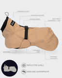 PAIKKA Visibility Raincoat Lite for Dogs Taupe-RAINCOAT-WOOFALICIOUS.SG