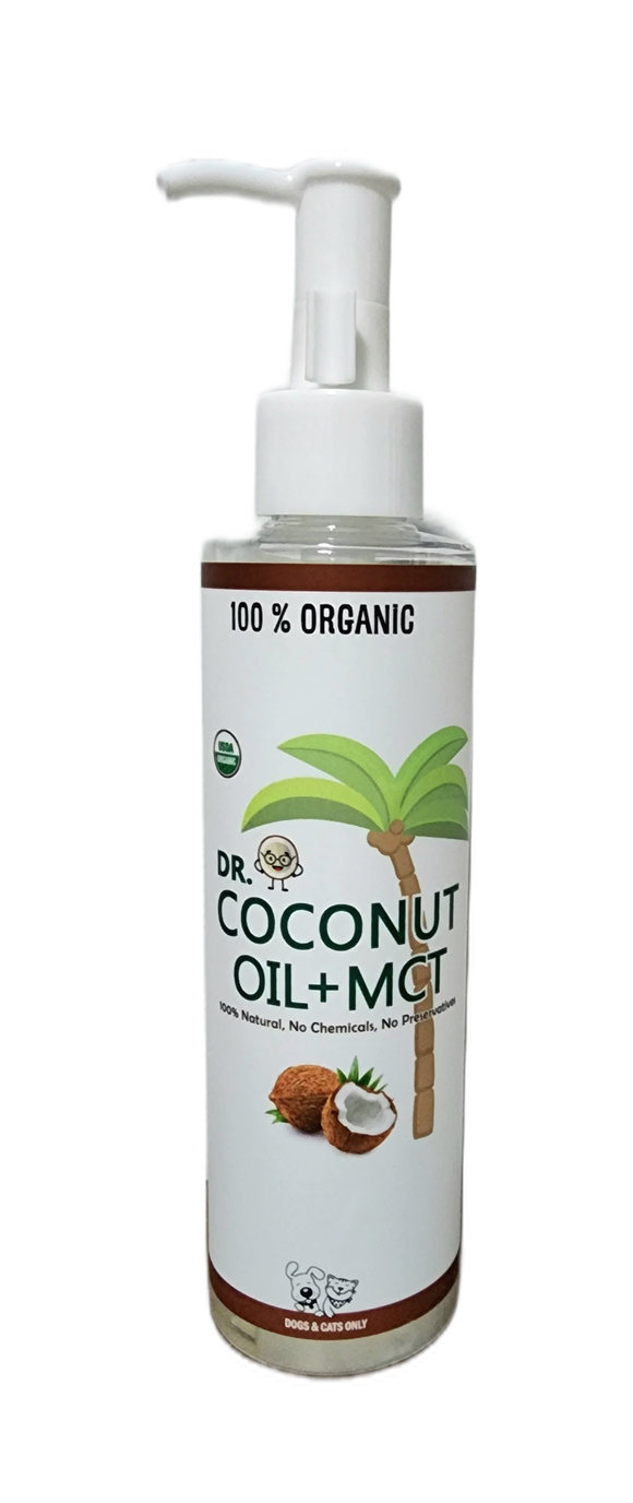 Dr. COCONUT OIL + MCT for dogs and cats - relieve allergies and itchy skin, improves digestion and brain function-coconut oil-WOOFALICIOUS.SG