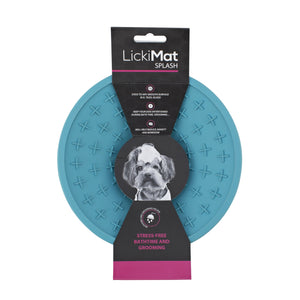 LICKIMAT® SPLASH Bowl (Blue or Green) Make bath time, grooming, vet visits fun again with a Lickimat Splash. Suction cap allows it to stick to any hard surface like tiles, glass and laminates.-toy-WOOFALICIOUS.SG